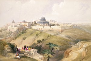 Jerozolima, 9 kwietnia 1839, tablica 16 z tomu I „Ziemi Świętej”, sztychowana przez Louisa Haghe (1806-1885) wyd. 1842