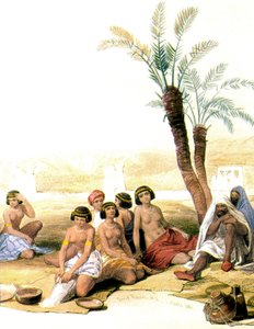 Nubijscy niewolnicy nad Nilem w latach 1846-1850 (ilustracja) autorstwa David Roberts