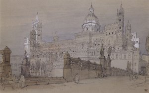 Katedra w Palermo, 1854 r autorstwa David Roberts