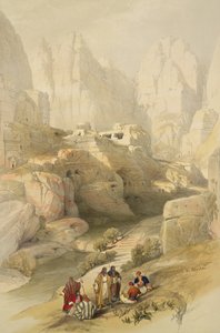 Petra, 10 marca 1839, tablica 104 z tomu III "Ziemia Święta", sztychowana przez Louisa Haghe (1806-85) wyd. 1849 autorstwa David Roberts