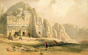 Petra, 8 marca 1839, tablica 96 z tomu III „Ziemi Świętej”, sztychowana przez Louisa Haghe (1806-85) wyd. 1849 autorstwa David Roberts