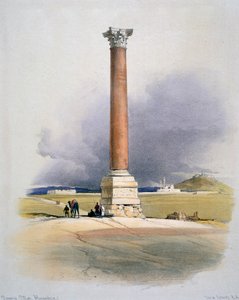 Słup Pompejusza, Aleksandria, XIX w. autorstwa David Roberts