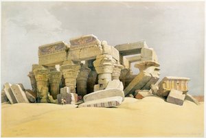 „Ruiny świątyni Kom Ombo”, Egipt, ok. 1845 r. autorstwa David Roberts