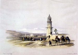 Sioul, Górny Egipt, z „Egipt i Nubia”, tom 1 (lit) autorstwa David Roberts