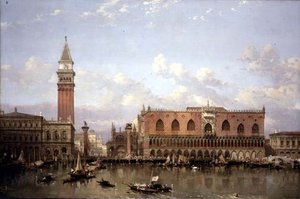Pałac Dożów, Wenecja, z Bacino di San Marco autorstwa David Roberts
