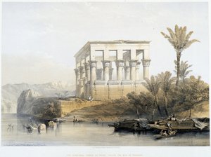 Świątynia Hypaethral w Philae, zwana łożem faraona - w „Ziemi Świętej”, Londyn 1849 autorstwa David Roberts
