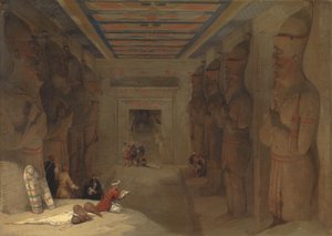 Sala Hypostylowa Wielkiej Świątyni w Abu Simbel, Egipt autorstwa David Roberts
