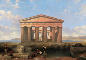 Świątynia Neptuna w Paestum autorstwa David Roberts