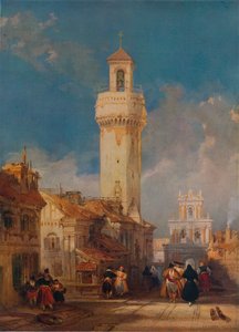 Wieża kościoła San Nicolás de la Villa, Kordoba, 1834 autorstwa David Roberts