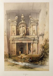 Skarbiec - El Khasne, z serii "Ziemia Święta", 1842-1849 autorstwa David Roberts