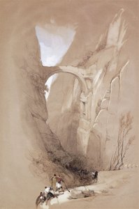 Łuk Triumfalny przecinający Wąwóz prowadzący do Petry, 1839 autorstwa David Roberts