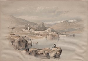 Tyberiada, z Murów, Bezpieczeństwo w oddali, 1839. autorstwa David Roberts