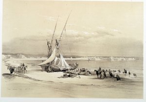 Widok miasta Tyru (Tyru) w Libanie, rysunek wykonany 27.04.1839 w „Ziemi Świętej”, Londyn 1849 autorstwa David Roberts