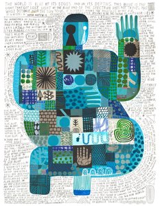 Blue At Its Edges, 2023 (akryl i ołówek na papierze) autorstwa David Shillinglaw