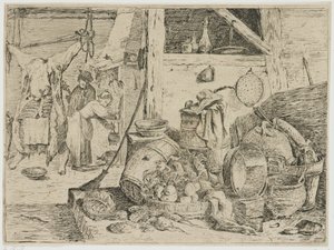 wnętrze kuchni autorstwa David Teniers (II) (attributed to)
