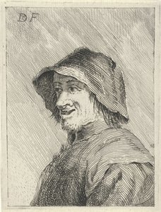 Rolnik z kapeluszem na głowie po lewej stronie autorstwa David Teniers (II)