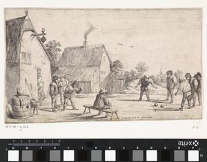 Rolnicy grają w bule Plenerowe sceny rodzajowe (tytuł serialu) autorstwa David Teniers (II)