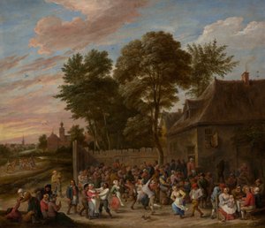 Chłopi tańczą i biesiadują, ca. 1660.