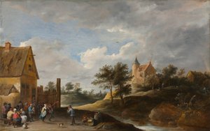 Pejzaż z tańczącymi chłopami, ok. 1930 r. 1645-1650. autorstwa David Teniers the Elder