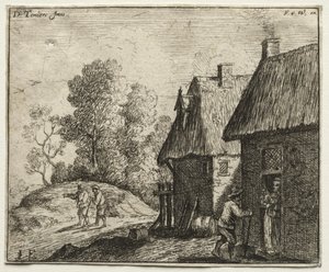 Chłop rozmawia z kobietą. autorstwa David Teniers the Elder