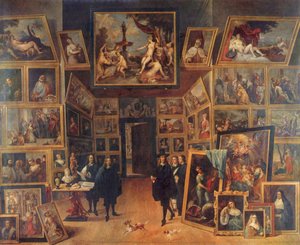 Arcyksiążę Leopold Wilhelm Habsburg (1614-1662) w swojej galerii sztuki w Brukseli autorstwa David Teniers the Younger