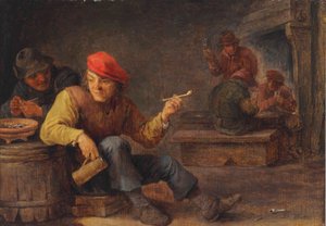 Cham pijący i palący w karczmie autorstwa David Teniers the Younger