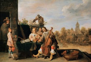 Autoportret z rodziną, ok. 1930 1645 autorstwa David Teniers the Younger