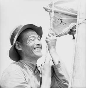 Portret głowy i ramion mężczyzny z sampana w Weihaiwei autorstwa David Watkin Waters