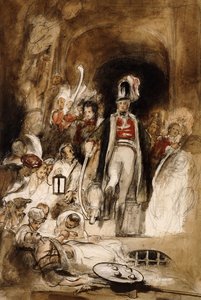 Studium do „Sir David Baird odkrywa ciało Tipu Sahiba”, 1838 r. autorstwa David Wilkie