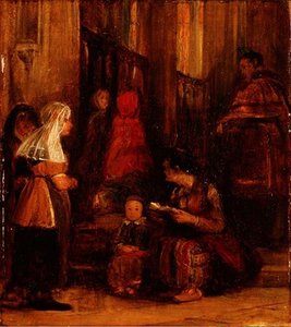 Siedem postaci w kościele autorstwa David Wilkie
