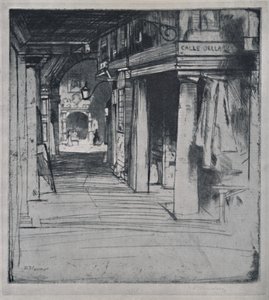 Calle Della Donna, ok. 1900, 1925. autorstwa David Young Cameron