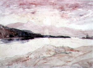 Loch Aline, Argyllshire: Widok z północy na wyspę Mull (toaleta na papierze) autorstwa David Young Cameron
