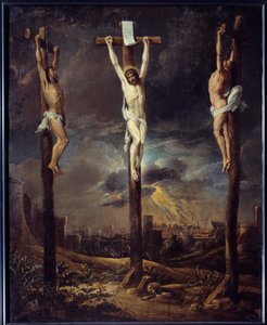 Le Calvary Obraz Davida Teniersa I Le Vieux (1582-1649) XVII w. Nd. 0,86x0,69m² autorstwa David the Elder Teniers