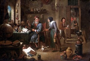 Gabinet alchemika (olej na płótnie) autorstwa David the Elder Teniers