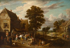 Tancerze w wiejskiej gospodzie, ok. 1660 (olej na płótnie) autorstwa David the Younger (workshop of) Teniers