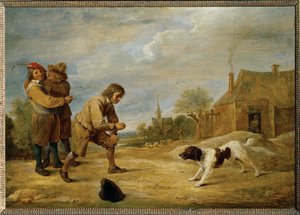 Farmer z psem autorstwa David the Younger Teniers