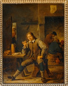 Palacz opierający się o stół ... autorstwa David the Younger Teniers