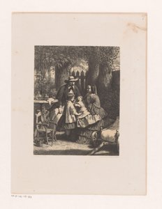Rodzina w ogrodzie, prawdopodobnie rodzina Van der Kellen