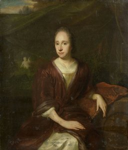 Portret Margaretha Nelis (1652-17050, druga żona Casparusa Commelina). autorstwa David van der Plas