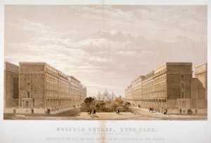 Ogłoszenie agenta nieruchomości na Norfolk Square, Paddington, Londyn, ok. 1870. autorstwa Day and Son