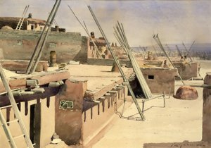 Ulica w Pueblo of Zuni, Nowy Meksyk