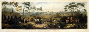 Polowanie na lisy, tablica 1, ryt Thomas Sutherland (1785-1838) 1817 (kolor lito)