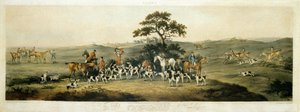 Polowanie na lisy, tablica 3, ryt Thomas Sutherland (1785-1838) 1817 (kolor lito)