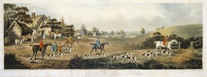 Polowanie na lisy, tablica 4, ryt Thomas Sutherland (1785-1838) 1817 (kolor lito)