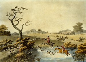 Południe, Foxhunting, grawerowane przez J.H. Clarke i F. Jekes