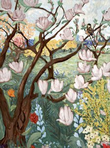 Drzewo magnolii, 2019 (akryl na płótnie) autorstwa Deborah Eve Alastra
