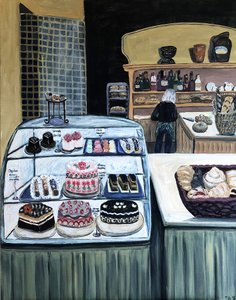 Patisserie, 2018 (akryl na płótnie) autorstwa Deborah Eve Alastra