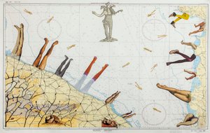 Sea Legs, 2016 (kolaż na mapie morskiej)