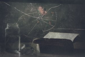 Pęknięta szyba i stara książka autorstwa Delphine Devos
