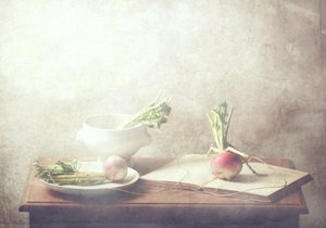 Martwa natura z produktami w stylu rustykalnym autorstwa Delphine Devos